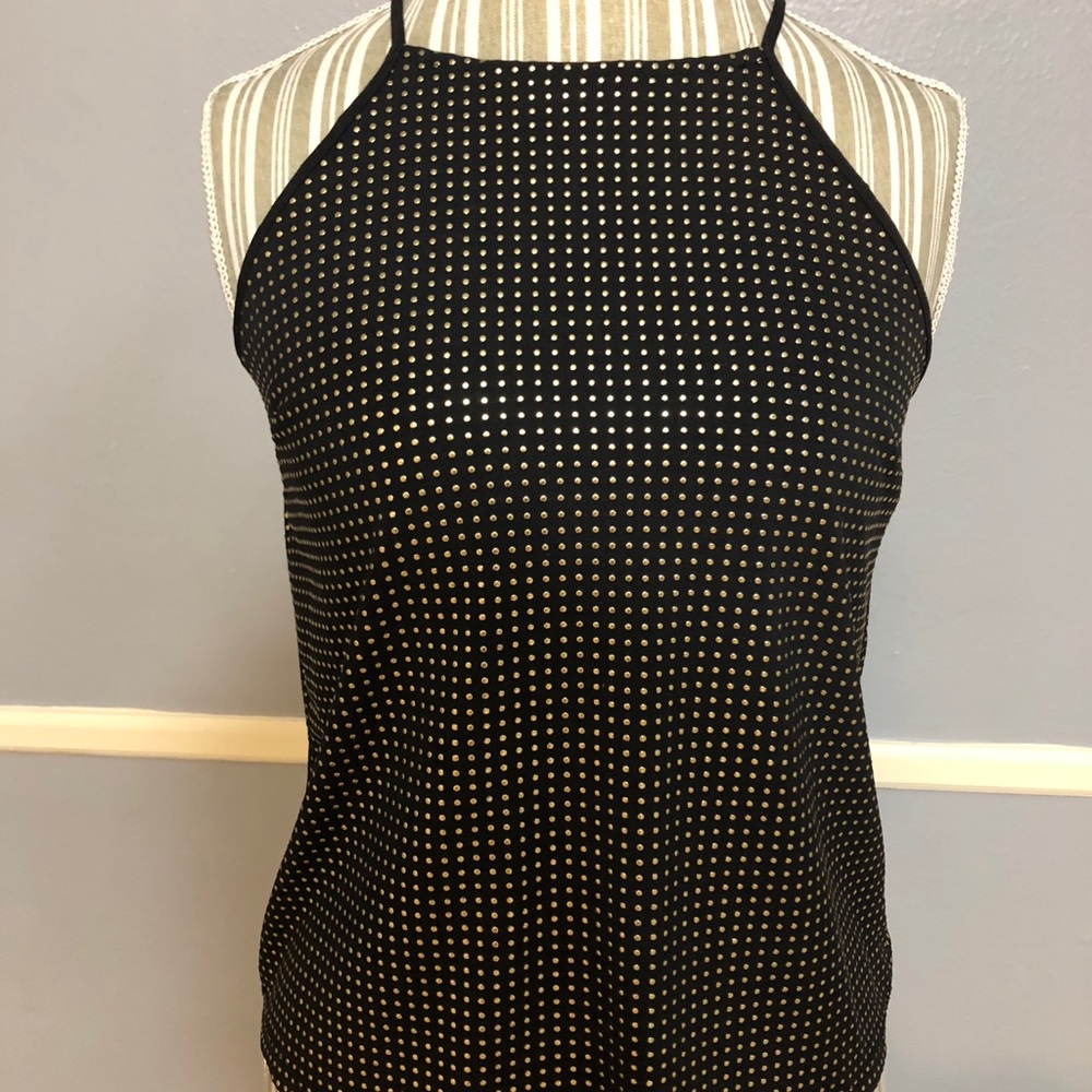 FOREVER 21 BLACK AND GOLD TOP